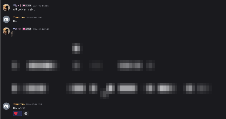 Customer chat — Order delivered, customer confirmed it works