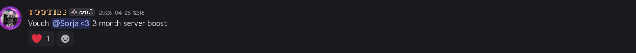 Discord vouch — 3 month server boost
