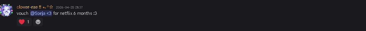 Discord vouch — Netflix 6 months