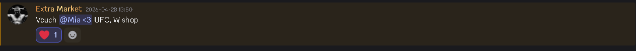 Discord vouch — UFC, W shop