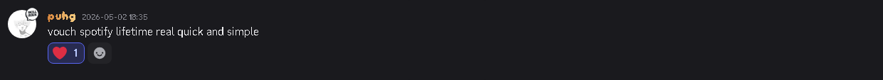 Discord vouch — Spotify lifetime, real quick and simple