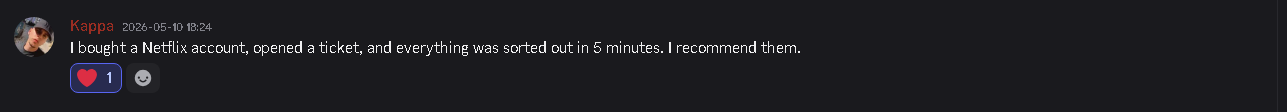 Discord vouch — Netflix ticket resolved in 5 minutes