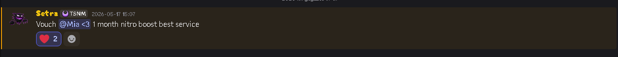 Discord vouch — 1 month Nitro Boost best service