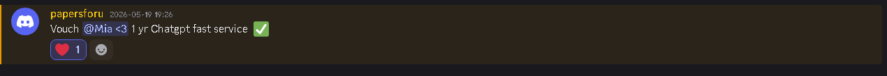 Discord vouch — 1 yr ChatGPT fast service